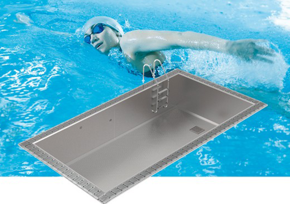 Steel pool outlet